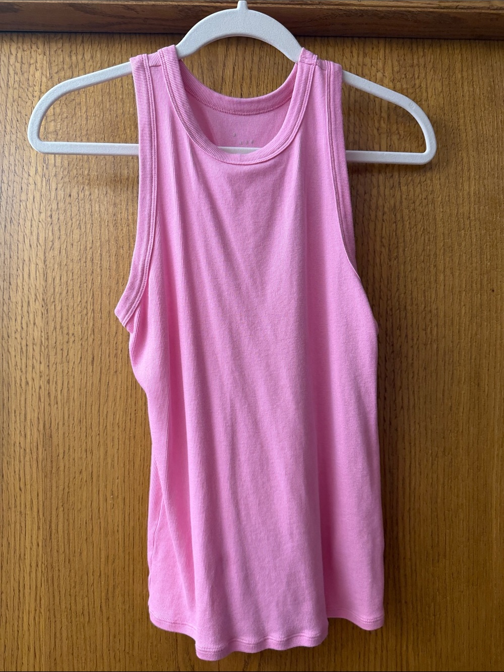 a new day Pink Ribbed Cotton Tank Top